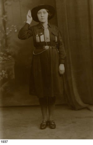 Photograph of a Girl Guide in Uniform taken in 1937