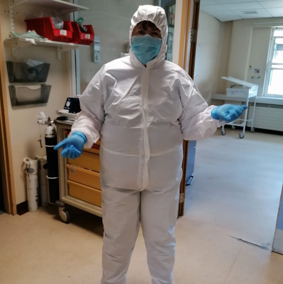 Sarah Browne in full PPE gear