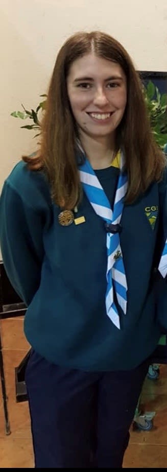 Shauna wearing her Guide uniform