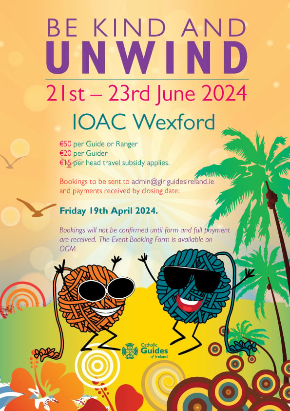 Flier showing details for the National camp in the IOAC Wexford